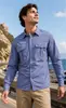 Camisa popular de manga comprida para atividades ao ar livre, secagem rápida, refrescante e com proteção solar, estilo fino para primavera/verão masculino, disponível em tamanhos grandes, adequada para vestuário de trabalho