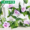 Videira de Rosa Artificial Tubo de Ar Condicionado Enrolado Videira de Varanda Flor Decoração de Casamento Cesta Suspensa Cadeira de Rattan Videira de Flor Decorativa