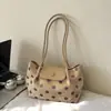 Bolsa de ombro tote grande com poás estilo coreano, nova moda outono 2026, chique, simples, nicho, de alta qualidade, versátil