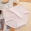 Roupa Íntima Feminina Plus Size 100kg Algodão Puro Cintura Alta Controle de Barriga Jacquard de Algodão Puro 7A Respirável Antibacteriana Sem Costura Calcinhas para Mulheres Plus Size