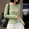 Suéter de Punto con Cuello Redondo, Puños y Mangas Largas para Mujer, Color Sólido, Naranja, Lino Perla, Pulóver, Camiseta Básica, Nuevo Estilo Otoño 2026
