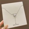 Estilo coreano Design Sense Butterfly Zircon Tassel Titanium Colar de Aço Mulheres All-match Nicho Luz Colar de luxo Cadeia Cold Style Acessórios