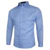 Camisa de manga larga para hombre, nueva versión coreana, informal, de negocios, de color sólido, ajustada, para uso profesional, de comercio exterior transfronterizo