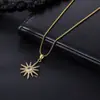 Collar Colgante Forma de Estrella con Diamantes Completos de Girasol para Hombres, Cadena Clavicular Cadena de Suéter Estilo Versátil de Lujo Ligero Gama Alta Nicho para Mujeres