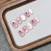 Arte de Unhas de Primavera com Design de Despertar do Leão, Armadura de Batalha Olho de Gato, Festiveza com Tema de Pêssego, Adesivos de Unha Removíveis, Efeito 3D, Unhas Iluminadas, Acabamento Perfeito