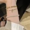 Pulseira de Relógio Tecida Dourada Vintage para Mulheres, Joia Exclusiva de Luxo Leve de Nicho, Tendência de Joias com Temperamento Nobre Dourado