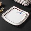Plato de cocina para restaurante de 10 piezas plato de buffet plato plano de plástico imitación porcelana comercial vajilla plato cuadrado de melamina