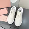 Zapatos Miu para Mujer Piel Genuina Suela Gruesa Zapatos de Tabla Vintage Primavera 2025 Casual Zapatos Blancos Viejos Zapatos de Entrenamiento Alemanes Zapatos Ligeramente Sucios