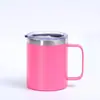 Nova caneca de aço inoxidável de 12oz caneca de café criativa de camada dupla com alça para uso doméstico, comercial e de escritório copo a vácuo