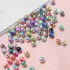 Contas Soltas Imitação Pérola de Alto Brilho Não Porosas de 2-6mm em Branco e Coloridas para Decorações DIY de Nail Art, Strass para Capinhas de Celular e Materiais de Embelezamento