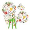 Platos de Papel Desechables para Fiesta de Cumpleaños con Tema de Frutas Impresos Transfronterizos, Vasos de Papel, Servilletas de Papel, Cubiertos, Juego de Tenedores y Cucharas Fabricante Venta al Por Mayor