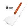Espátula de Acero Inoxidable para Cocina con Mango de Madera, Espátula para Teppanyaki, Herramienta para Tortitas BBQ, Espátula para Pizza, Espátula Antideslizante para Cocinar