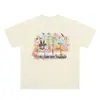 Camiseta Masculina Lanhai 2025 Primavera e Verão Nova Marca Tendência Logo de Letras Clássicas Americanas Estampado Solta Casual Manga Curta