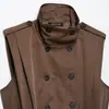 Atacado de roupas femininas transfronteiriças outono 2026 novo estilo europeu e americano design versátil colete plissado de abotoar 8338770