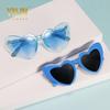 Gafas de sol con forma de corazón de melocotón y personalidad de moda, gafas de sol bicolor con diseño de amor para hombres y mujeres, gafas de sol decorativas con forma de bola, venta al por mayor 8805