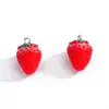 Pendente Divertido de Frutas 3D em Resina Simulada Acessórios para Joias Pintados à Mão Colar Chaveiro Pingente Decorativo