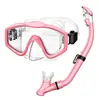 Máscara de Buceo para Niños HD Alta Transmitancia Marco Grande Campo de Visión Amplio Máscara de Buceo Escafandra Set de Snorkel de Silicona