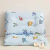 Almohada infantil de gasa de doble capa 100% algodón, almohada para siesta de jardín de infantes, almohada de dibujos animados cómoda para bebé, almohada para el hogar lavable a máquina