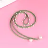 Cuerda de cintura para mujer de nuevo estilo con incrustaciones de perlas artificiales y terciopelo coreano, elegante y con estilo, para combinar con faldas, accesorio de cadena de cintura anudada para mujer
