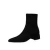 Botas de tornozelo elegantes, estilo francês, bico fino e salto grosso para mulheres, nova coleção de inverno 2026, design retrô com forro de fleece para aquecimento, e uma silhueta ajustada com zíper lateral