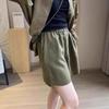 Pantalones cortos casuales de verano para mujer de talla grande, delgados, de cintura alta, corte A, 2025 nuevos, elásticos