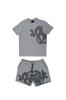 Estética Y2k Masculino Gótico Conjunto de 2 Peças Hip Hop Camiseta com Alfabeto Calça Larga com Cordão terno American College