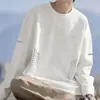 Camiseta de manga larga para hombre, capa interior de otoño para hombre, camiseta base elástica de corte holgado, camiseta estampada estilo coreano ins para hombre