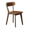 Silla de comedor de madera maciza 2026 modelo nuevo para uso en el hogar, silla con respaldo vintage color nogal, taburete de madera para comedor