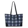 Bolsa Tote Xadrez Novo Estilo Transfronteiriça Bolsa de Ombro Feminina Estilo Coreano Grande Capacidade Bolsa de Braço Bolsa de Mão Simples Feminina para o Dia a Dia