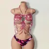 AYJ Corrente de corpo com pedras vazada sexy costas nuas gola halter top regata de contas feito à mão moda cruzada europeia e americana novo