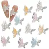 Accesorios de Arte para Uñas Xiaohongshu Qiansi Mengdie Zirconia Alas Delgadas Tridimensionales Alas de Mariposa de Doble Capa Aleación Diamante para Uñas Decoración
