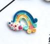 Accesorios de resina arcoíris con forma de corazón, funda para teléfono color crema, material para manualidades, accesorios para el cabello, accesorios de slime para manualidades.