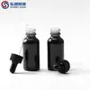 Caja con Stock Transfronterizo 30ml Botella Gotero de Vidrio Transparente Negro Boston Botella para Aceites Esenciales Botella Dispensadora de Líquidos Cosméticos Original