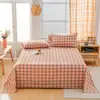 Uso Cuatro Estaciones, Dormitorio Estudiantil, Estilo Muji, Sencillo, Algodón Puro, Teñido en Hilo, Grado Materno e Infantil, Juego de Sábanas de Algodón Lavado de Tres Piezas