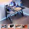 Mesa de computador, mesa de trabalho, conjunto de mesa e cadeira para jogos em casa, mesa simples para quarto, estação de trabalho, mesa de estudo, mesa de escritório para apartamentos de aluguel