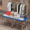 Puesto Callejero de Mercado Nocturno Estante Plegable Mesa de Puesto Portátil Multifuncional Perchero para Ropa Estante para Puestos Mesa para Eventos de Exposición