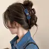 Pinza para el pelo de dibujos animados coreanos para mujer, pasador de lazo, pinza de tiburón exquisita de alta gama, tamaño grande para cabello grueso, accesorio para el cabello