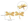 Design Personalizado Aço Titânio Brincos Libélula Retrô Elegantes Franceses Brincos com Textura Exagerada Brincos para Dropshipping