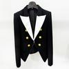 En Stock 2026 Nuevo Moda Europea y Americana Celebridad Color Bloqueado Hebilla Metálica Rosa Blazer Ajustado