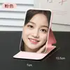 Espejo de Maquillaje LED con Luz, Plegable, Portátil, Estilo Ins, Espejo de Escritorio para Dormitorio de Estudiantes, Espejo de PU de Alta Definición