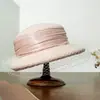 Rongmei 2026 Nuevo Sombrero Clásico Hepburn Transfronterizo con Ala Curva, Sombrero de Mezcla de Seda y Lana, Elegante Sombrero de Estilo Francés