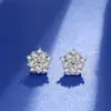 Versão Coreana Mais Vendida Brincos de Tarraxa Flor de Zircônia Rosa Marquise Agulha de Prata Venda Direta da Fábrica Brincos Atacado Misto