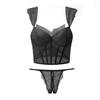 Ropa interior de encaje con lazo Pure Desire para mujer, sujetador push-up de pecho pequeño y espina de pescado sexy, traje de sujetador.
