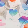 Tarjeta de Saludo Plegable de San Valentín con Acuarela en Forma de Corazón, Tarjeta de Mensaje de Cumpleaños con Bloques de Color, Tarjeta de Bendición Universal para Regalo de Vacaciones