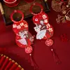 Decoración de habitación de boda, carácter de doble felicidad, casa nueva de la novia, colgante para manija de puerta de compromiso, decoración de entrada de puerta, artículos de boda