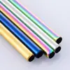 Amazon Transfronterizo Juego de Popotes de Acero Inoxidable 304 Juego Creativo de Popotes Metálicos de Colores para Bebidas y Té de Leche