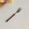 Modelo Nuevo 26 Años Transfronterizo Cubiertos de Acero Inoxidable 304 con Mango de Madera, Estilo Vintage Cuchillo para Pastel y Filete, Tenedor y Cuchara