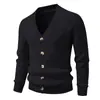 Comércio Exterior Transfronteiriço Outono e Inverno Novo Suéter Tricot Tendência para Jovens, Gola V Solto Grosso Casual Jaqueta Cardigã