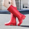 Botas de Lluvia Nuevas para Mujer de Caña Larga Antideslizantes Resistentes al Desgaste Color Sólido Impermeables de Caña Alta para Pesca al Aire Libre y Lavado de Autos