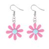Aretes acrílicos de margarita de color simple transfronterizos, lindos, dulces, frescos para damas, joyería DIY